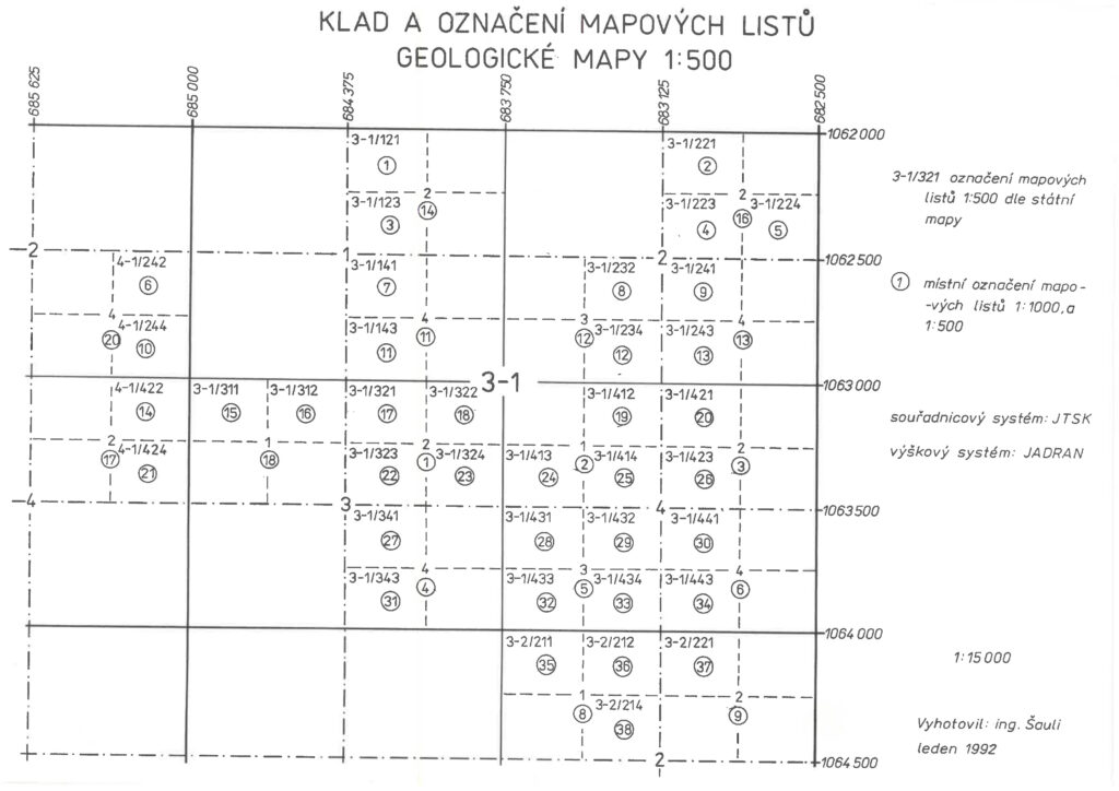 GM 1:500, klad listů