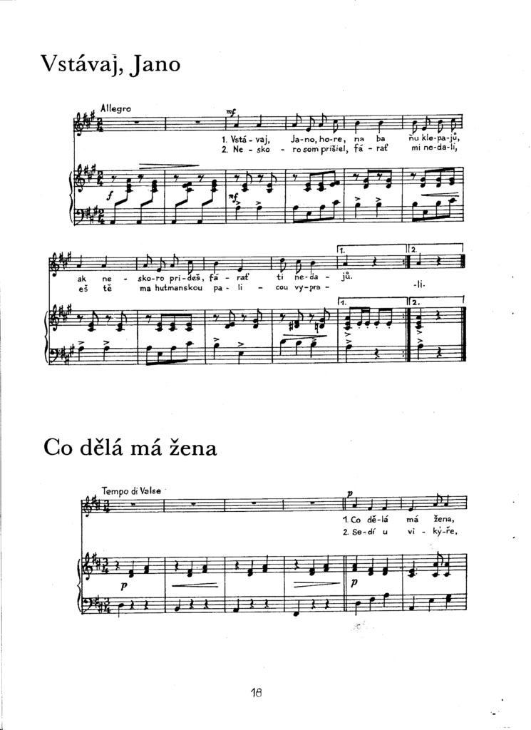 Vstávaj, Jano + Co dělá má žena, 1. strana